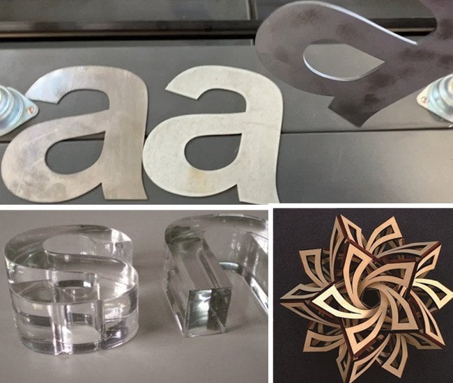 Cutting samples from 400W High Precision Metal and Nonmetal Laser Cutting Machine