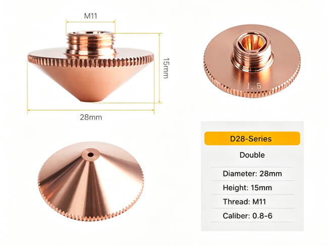 High-quality Laser Cutting Nozzles for Precision Cuts 4 D28 double