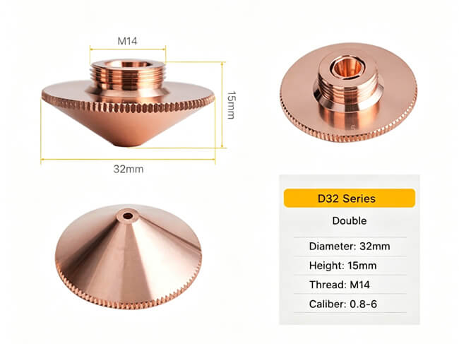 High-quality Laser Cutting Nozzles for Precision Cuts 6 D32 double