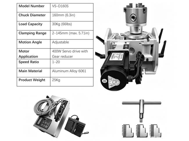 Rotary Shaft for Fiber Laser Welding Machine: Precision Welding Solutions 7 Rotary Shaft D160S