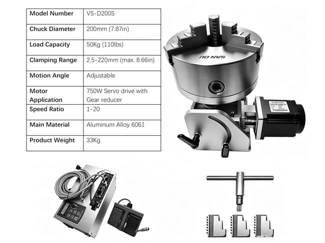 Rotary Shaft for Fiber Laser Welding Machine: Precision Welding Solutions 8 Rotary Shaft D200S