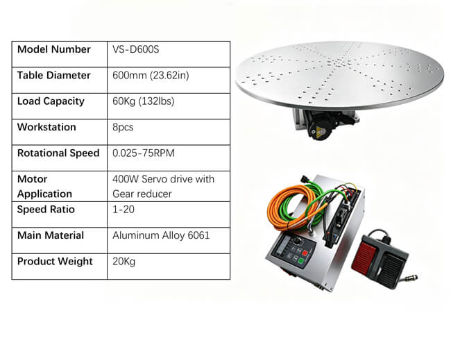 Best Rotary Table for Precision Welding 6 rotary table D600s